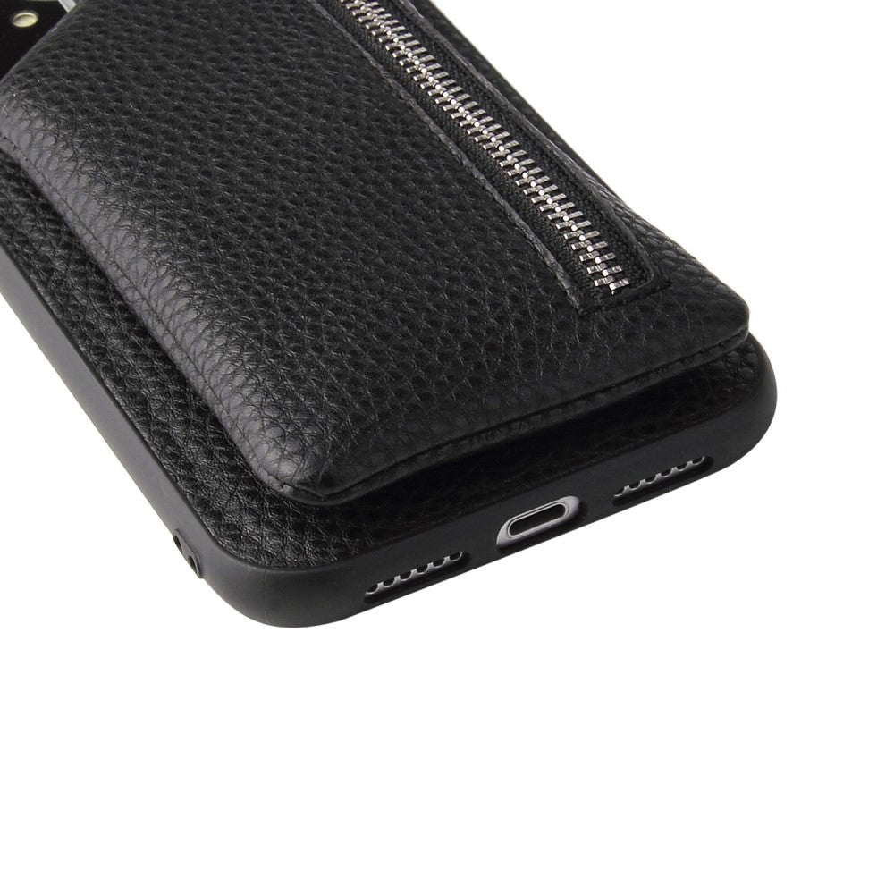 iPhone 14 Plus läderfodral med dragkedjeficka