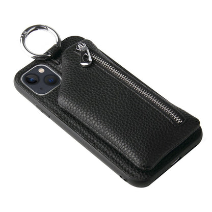 iPhone 14 Plus läderfodral med dragkedjeficka