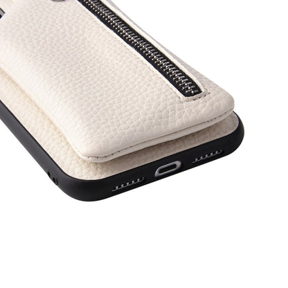 iPhone 14 Plus läderfodral med dragkedjeficka
